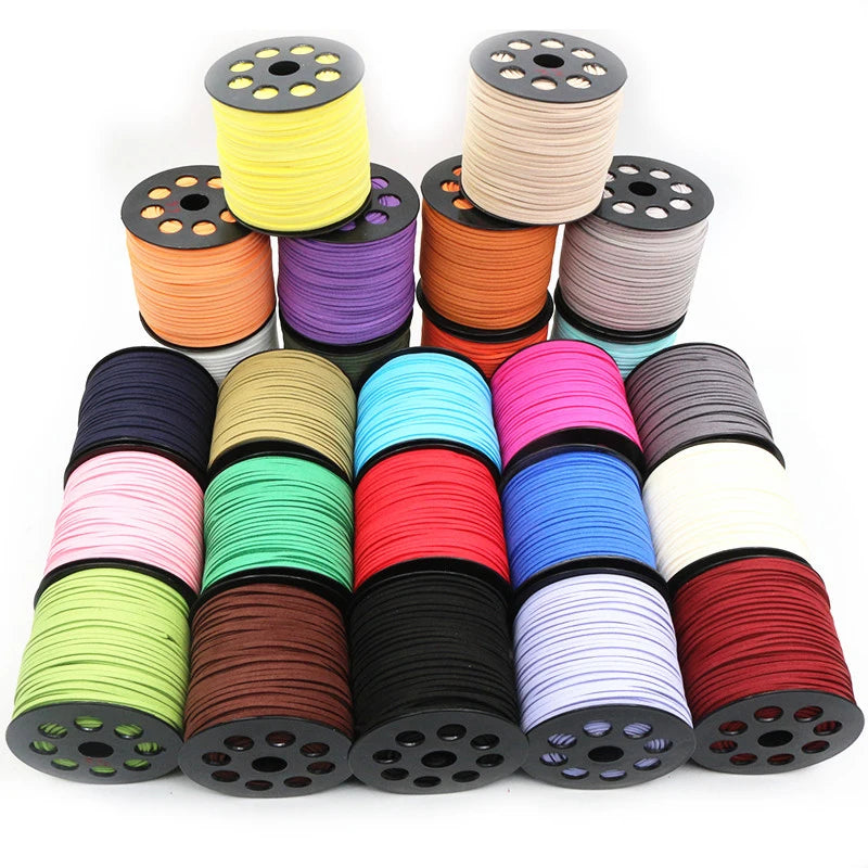 10m/lot 2.5mm Flat Faux Suede Braided Cord Korean Velvet Leather Thread String Rope for DIY Necklace Jewelry Making Supplies MegaBDM