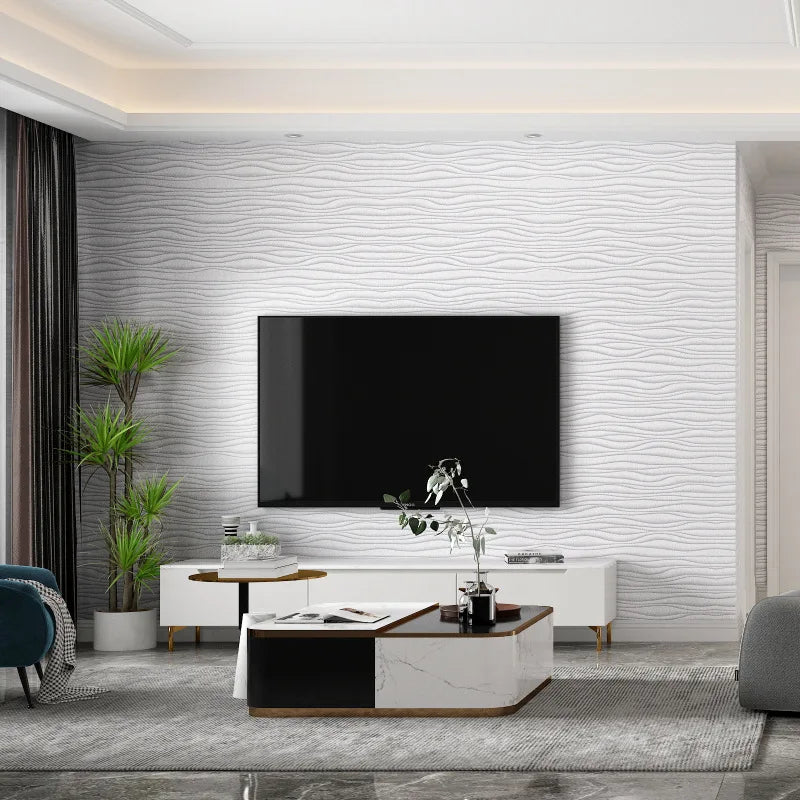Hot Sale Self Adhesive Non-woven Fabric Waterproof Rustic Floral Wall Sticker Living Room Bedroom Background Wall Decoration