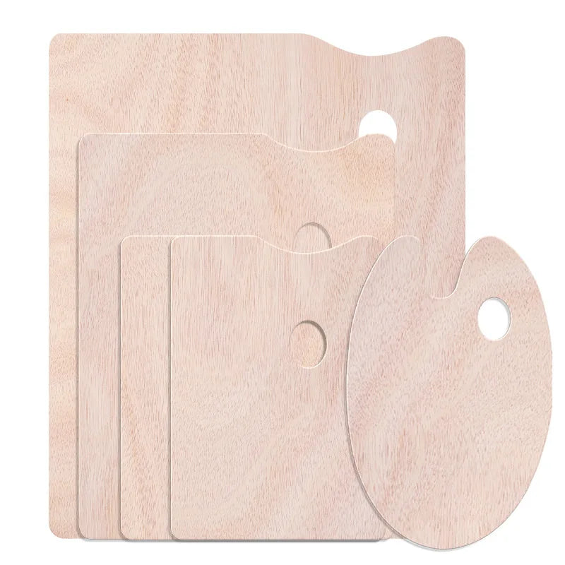 Wooden Gouache Oil Palette Art square Oval Paint Art Palette Painting Paint Palette