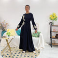 New Arrival EID UAE Abaya Dubai Turkey Arabic Muslim Fashion Dress Islamic Clothing Polyester Long Sleeve