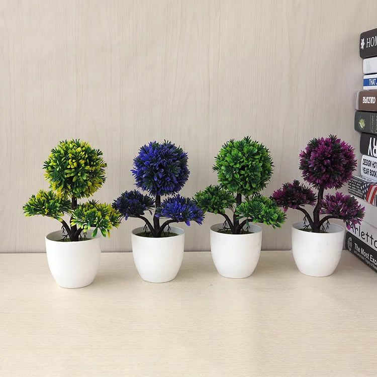 E07457 Bonsai Supplier Cheap Faux MINI Pot Succulent Pot Plastic Artificial Bonsai for Home Shop Decor