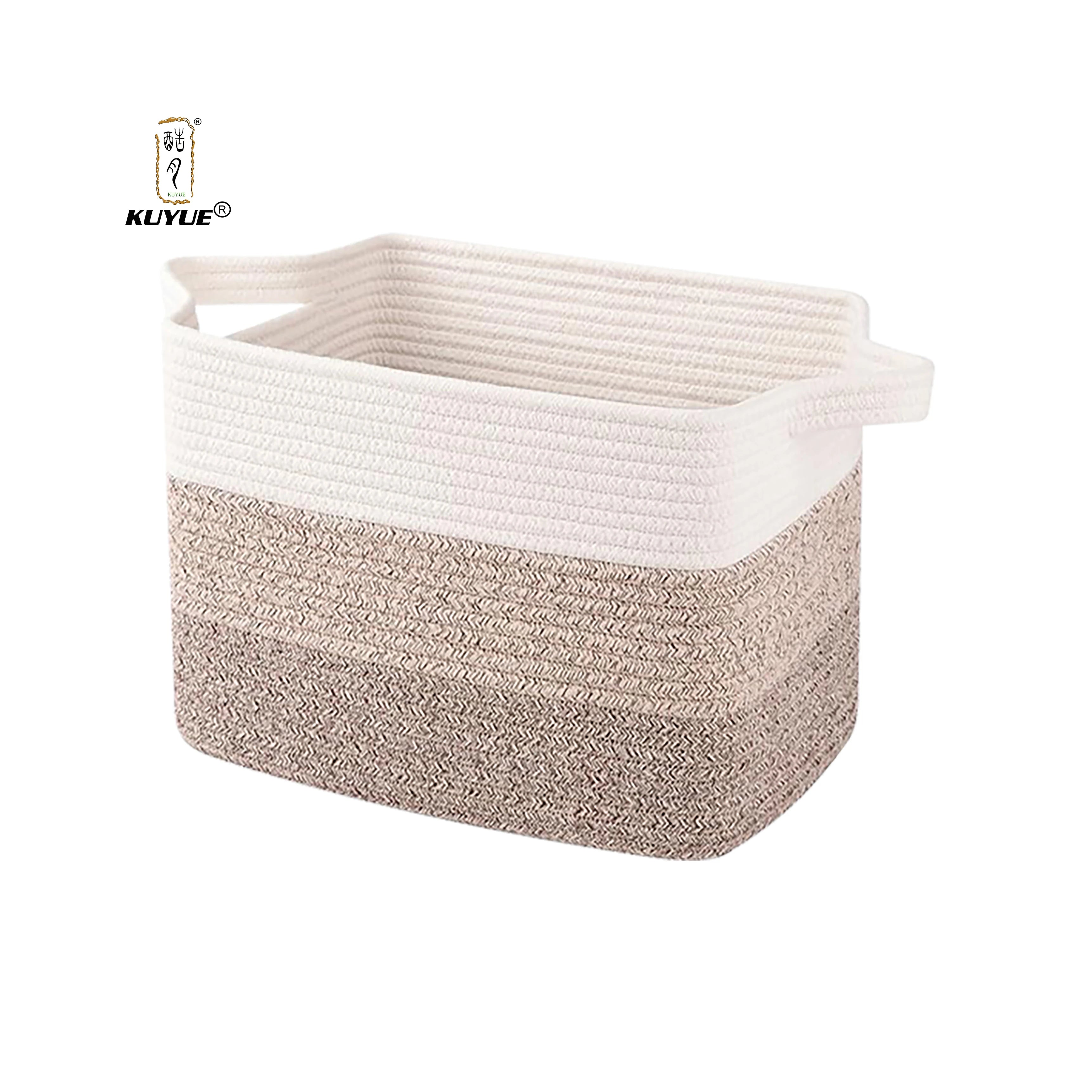 KUYUE Storage Basket Woven Baskets for Storage Cotton Rope Basket for toysTowel Baskets for Bathroom
