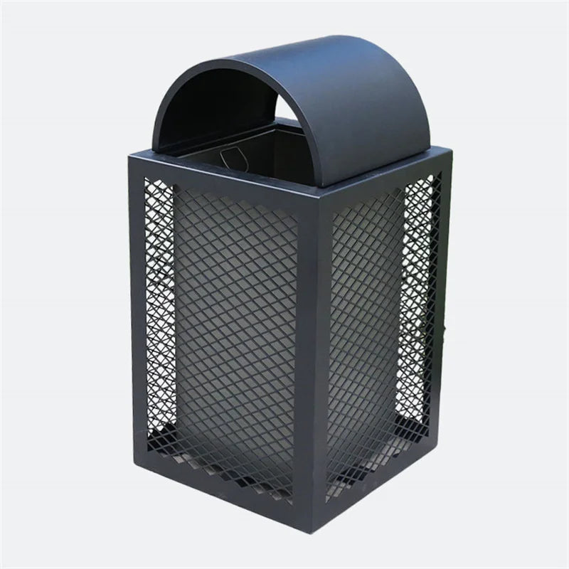 School Outdoor square  Metal Mesh Trash Container Garbage Can Outside Park Street Recycle Waste Bin Commercial Steel Dustbin