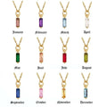 New Fashion Stainless Steel 18K Gold Bar 12 Birthstone Pendant Necklace Women Mother Day Gift