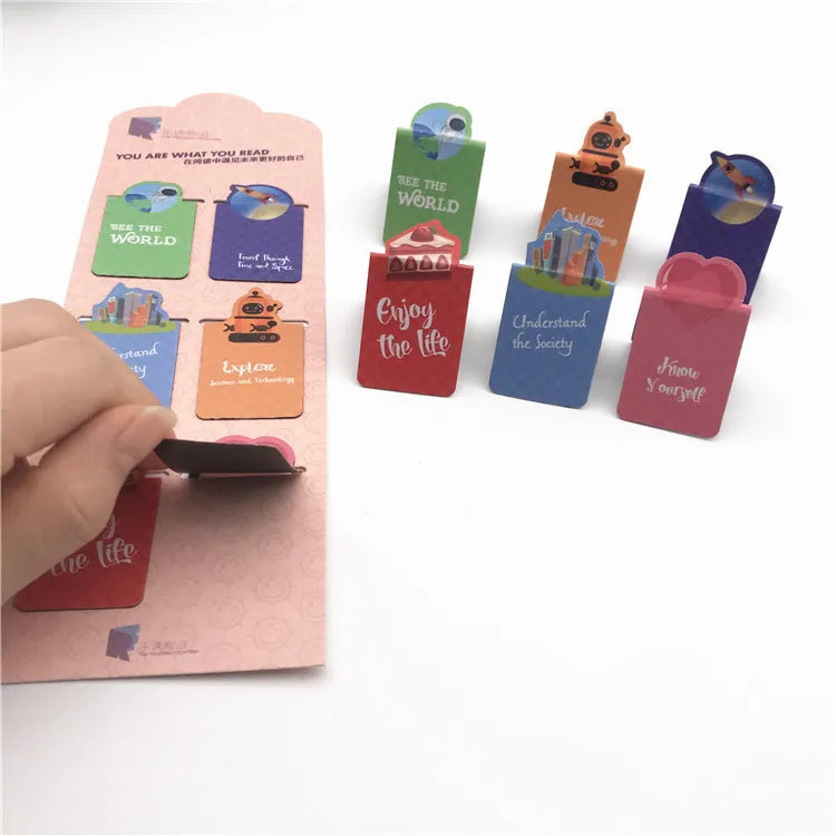 Hot Sales 2022 New Design Love Style Offset Printed Clip Magnet Bookmark Personalized Paper Folding Magnetic Bookmark