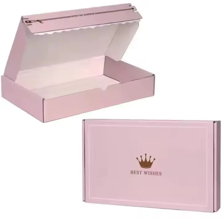 Custom Color Printed Folding Three-mounted Corrugated Paper Shipping Box Suitable for Clothing Shoes and Zipper Mailer Box