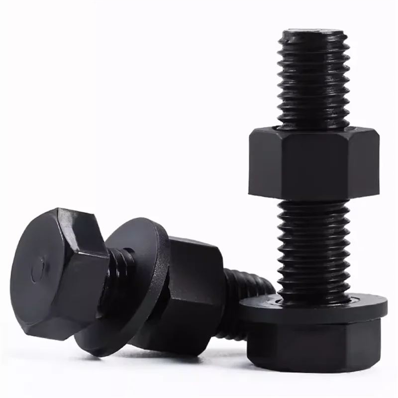 Pernos Y Tuercas Hexagonal Black Nylon Plastic Hex Bolts Nuts Spacers Washer Full Thread Hex Head Screws M6 M8 M10 X 45mm M12