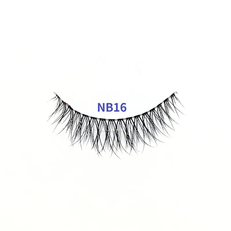 2024 New Trend 3d Faux Mink Eyelashes Superfine Soft Invisible Silk clear Band Wispy Faux Mink Lashes