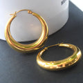 Stainless Steel 18k Gold Plated Blank Moon Hoop Shape Dangle Earring Jewelry Earrings Hoops for Women