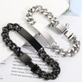 VEROMCA  New Fashion Couple Stainless Steel Cuban Chain  Customized Logo Name Gift Jewelry  Bracelet