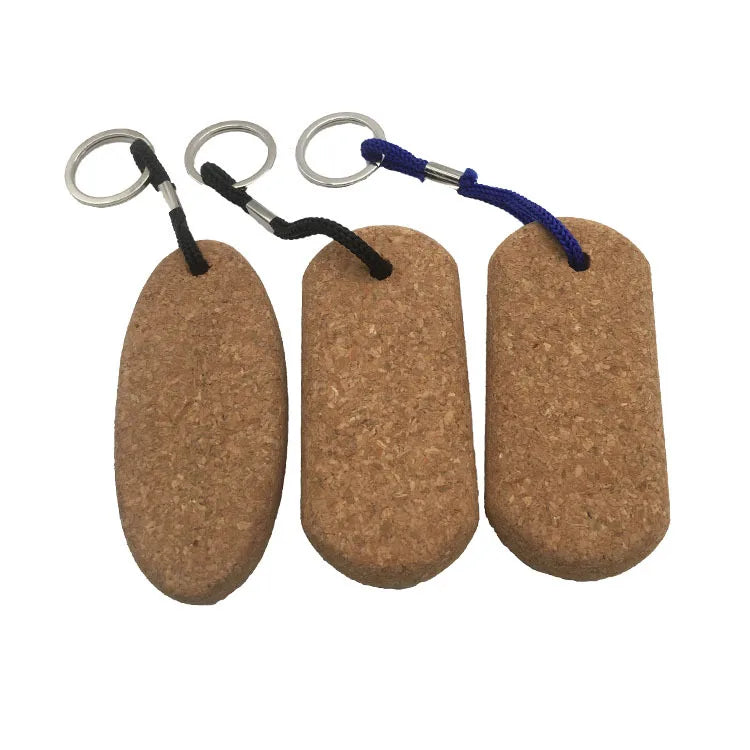 Cork Wood Keychain  Custom Wooden Keyrings Engraving Logo Key Chain Key