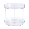 2 Tier Lazy Susan Round Plastic Turntable Spice Rack Cabinet Organizer 360 Rotating Spice Jars Organizer Holder for Kitchen