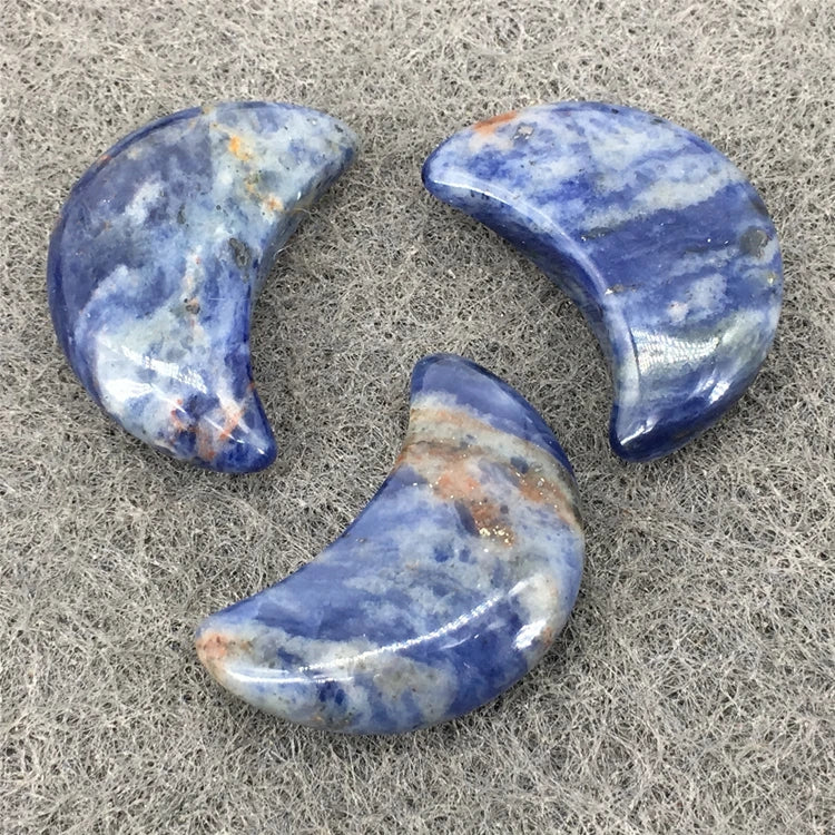 2026 Home Use Natural Crystal Sodalite Moon Gem Rose Quartz Hand-carved Folk Crafts for Home Decoration