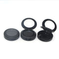 Yueshunxing 15g Round Matte Black Loose Powder Box with Flip Cover and Skylight Loose Powder Box