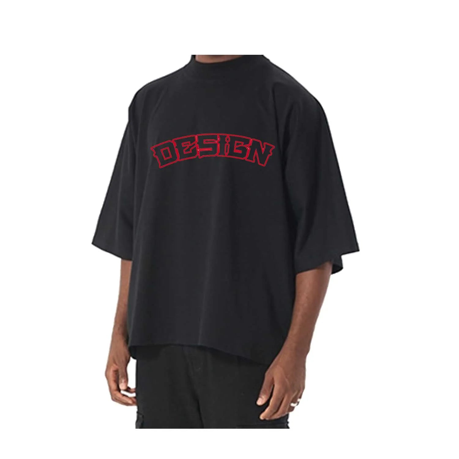 YuKaiHe 180 GSM 100% Cotton Oversized Boxy T-Shirt Short Sleeve Summer Custom Logo Printed Blank T-shirts for Men