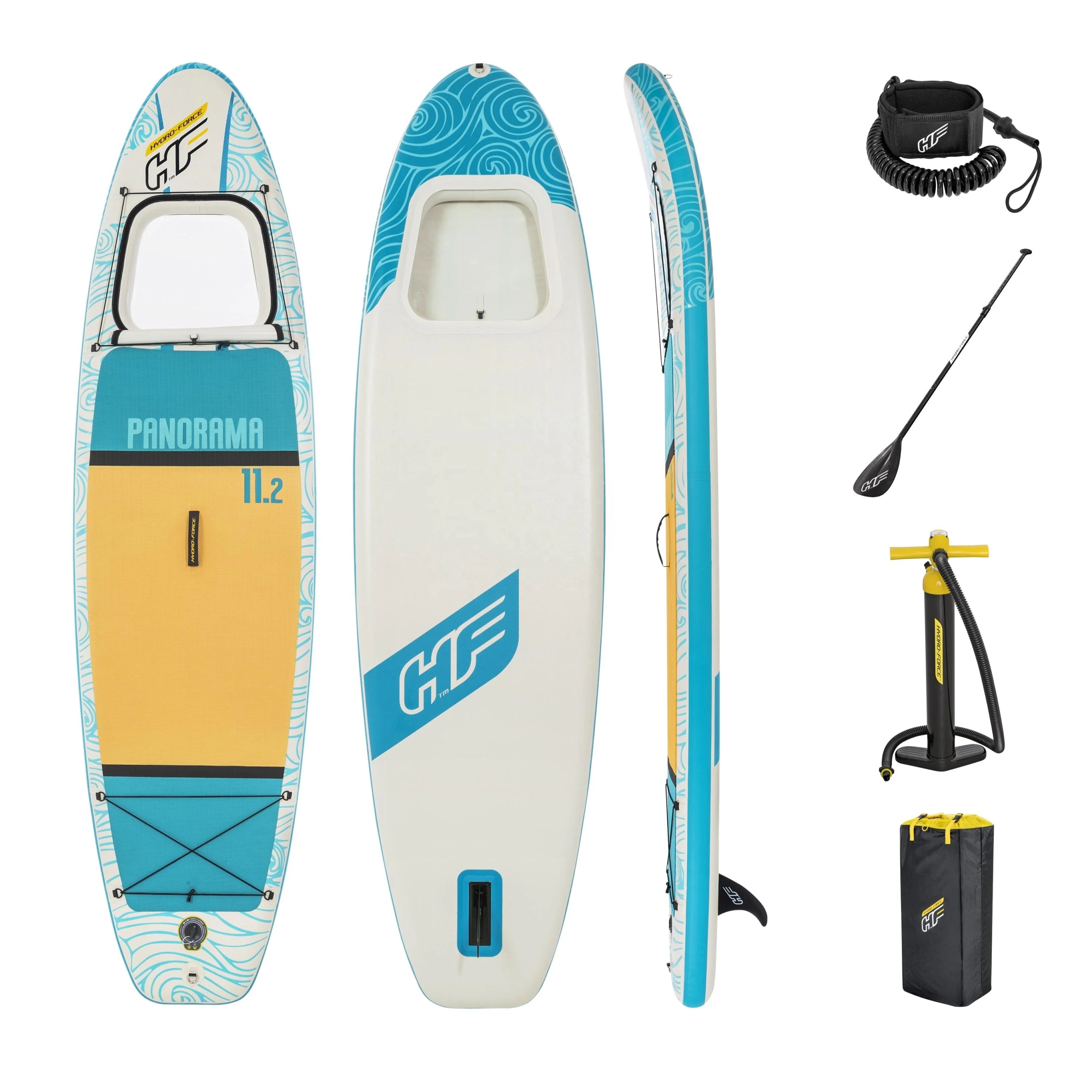 Bestway sup 65363 Hydro-Force Panorama Inflatable Stand-Up Paddleboard Set with Window 3.40 m