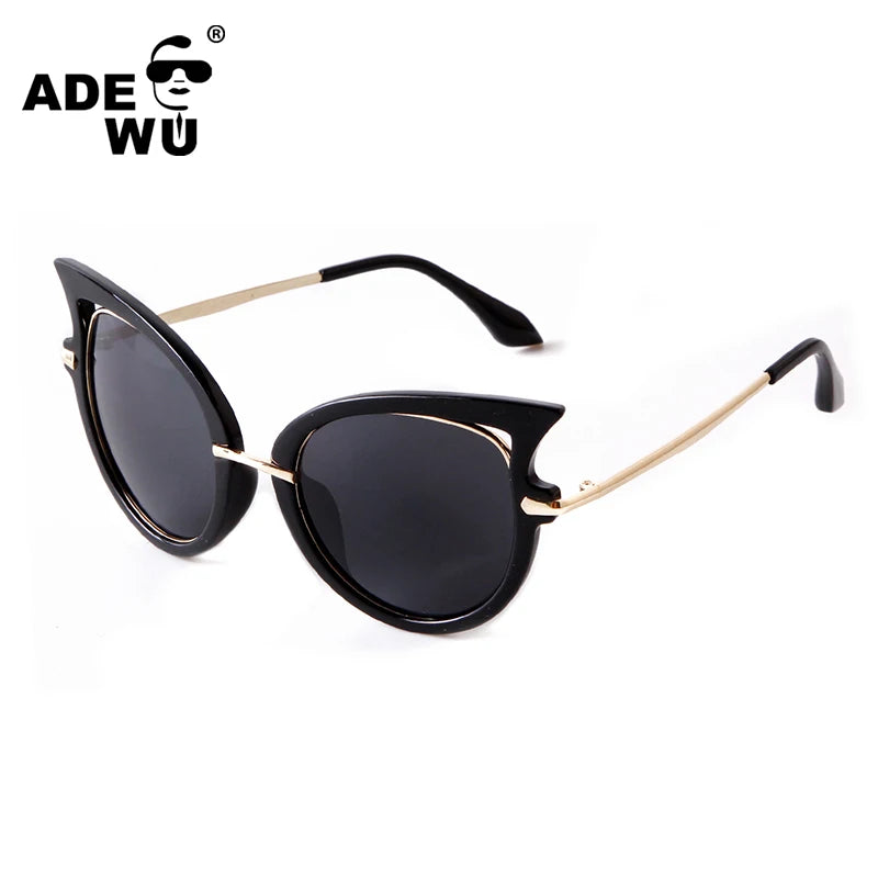 ADE WU STY2003 New Retro Cat Eye Frame Sunglasses Women Fashion Trend Color Film Lens Sun Glasses Elegant Butterfly Shades UV400