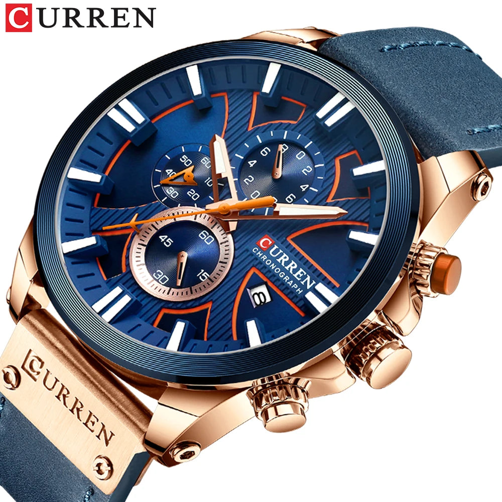 CURREN 8346 Watches Men Wrist Casual Leather Quartz Clock Fashion Chronograph Watch Male Gift Relogio Masculino Wristwatches