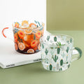 Vintage Mug Cactus Glass Mug with Scale