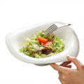 Eco-friendly Heat Resistant Non-Toxic Irregular Ceramic Porcelain White Salad Bowl for European Restaurant Hotel Party Home Use