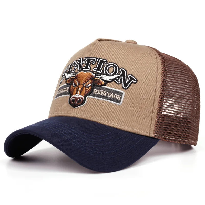 Wholesale Custom Logo Baseball Gorros Camionero Gorras Dandy Hombre Topi Embroidery Casual Net Bull Trucker Cap Hat for Men