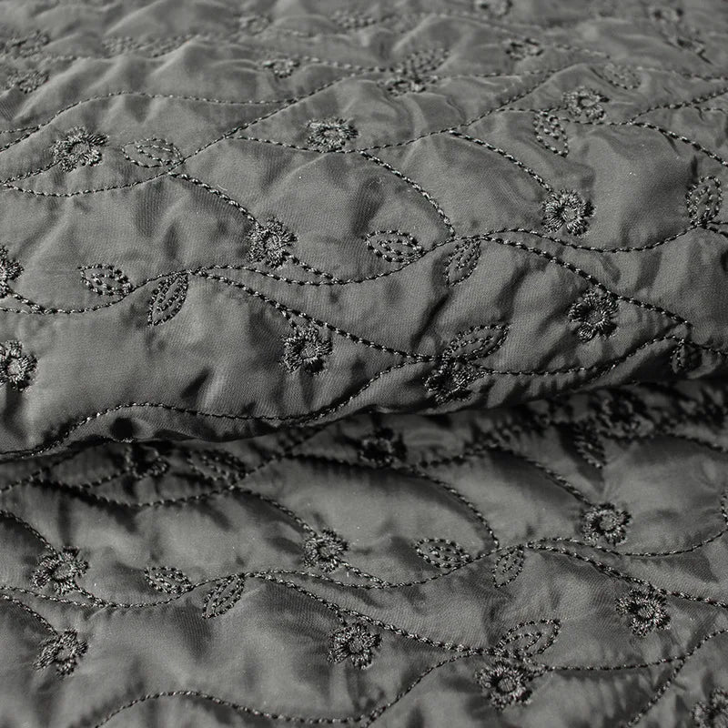 Autumn Winter Cotton Clothing Imitatio Small Flower Embroidered Flat Fabric Nonwoven Quilted Computer Quilt for Weddings