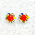 Ilona Wholesale Bulk Handmade Boho Beaded Earring Multi-Color Woven Red Stone Earrings Festival Vacation Wear Jewelry for Resale