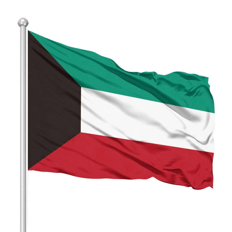 Embroidered Kuwait Flag 3x5ft Durable Polyester Sewing Embroidered Kuwait Flag