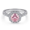 OAHLAN 1.2 Ct Pink Crystal Colored Zircon Women Engagement Ring 925 Sterling Silver Ring Wholesale