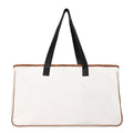 2024 Hot Sell Women's Large Capacity Cotton Tote Beach Bag Blank White Canvas Wholesale Casual Style Two Handles Open Closure