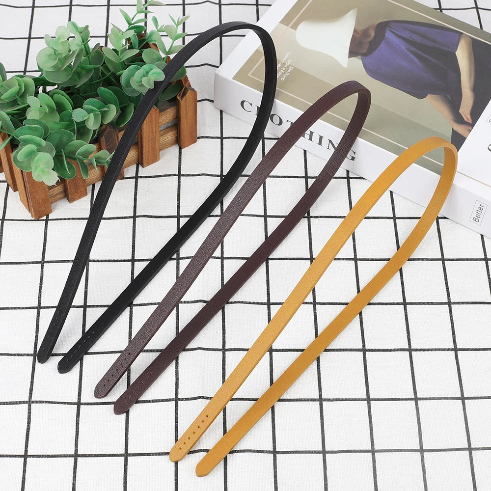 1.0cm Wide PU Leather Handles Leather Straps for DIY Bags With Pre-punched Holes for Handbag Handle Replacement