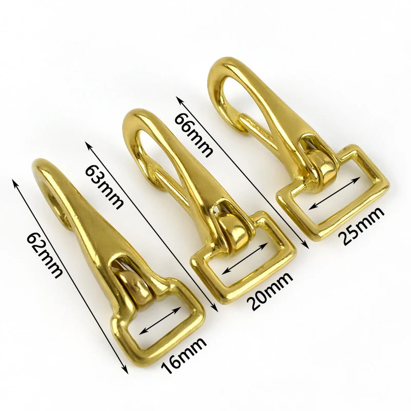 KY2038 16/20/25mm Bags Strap Swivel Hook Lobster Clasp Carabiner Keychain Solid Brass Swivel Eye Dog Leash Snap Hook
