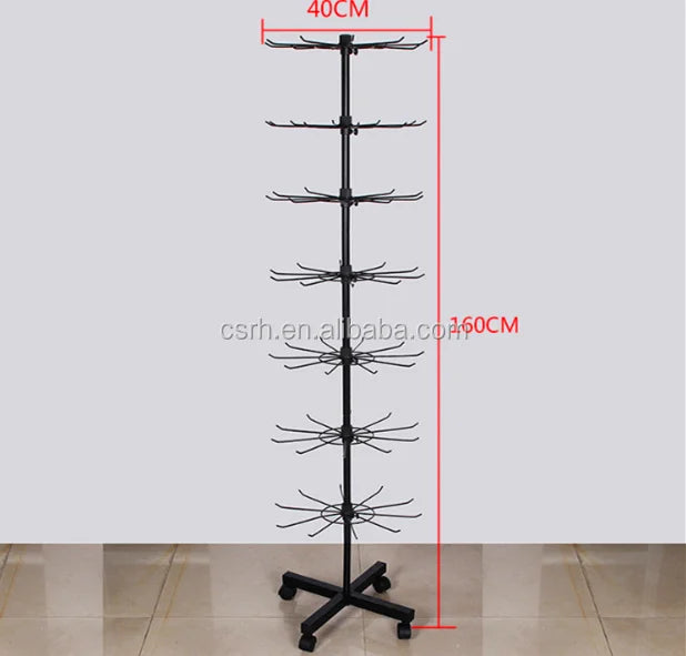 RH-DR07 1600*400mm Movable Seven Layers Wire Hooks Display Rack Jewelry Display Stands
