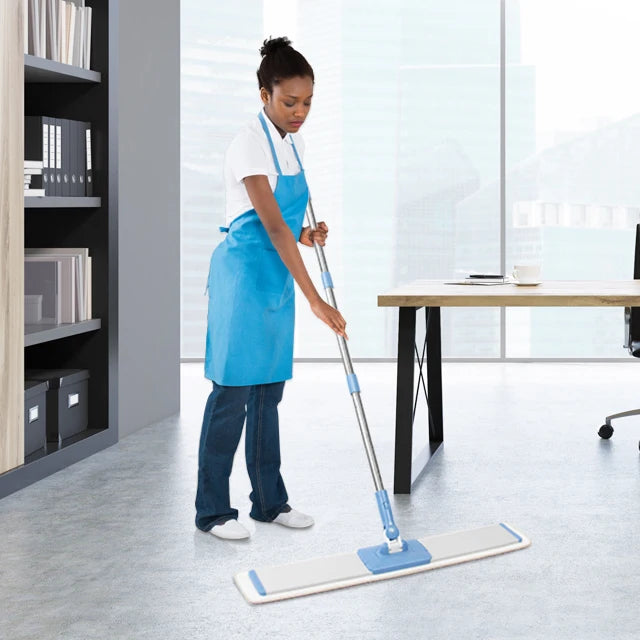 Aluminum Pole Microfiber Flat Floor Dry Wet Mop with 4 Reusable Mop Head Pads Efficient Home Cleaning Dirt Removal Swivel Mop