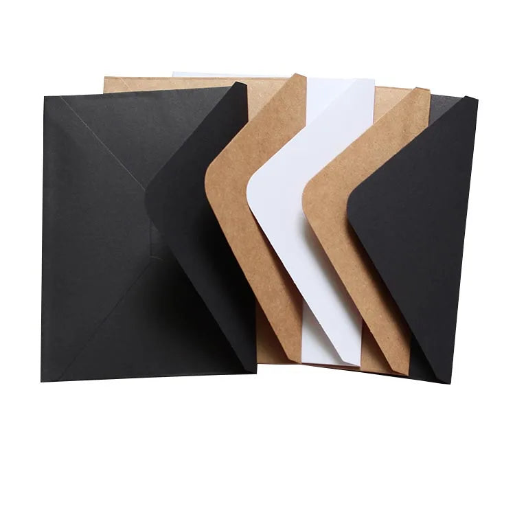 Classical White Black Kraft Blank Mini Paper Window Envelopes Business Envelope Custom Printing