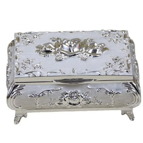 Pretty Color Hot Sale Metal Rose Jewelry Box Creative European Princess Jewelry Box Wedding Birthday Gift Box