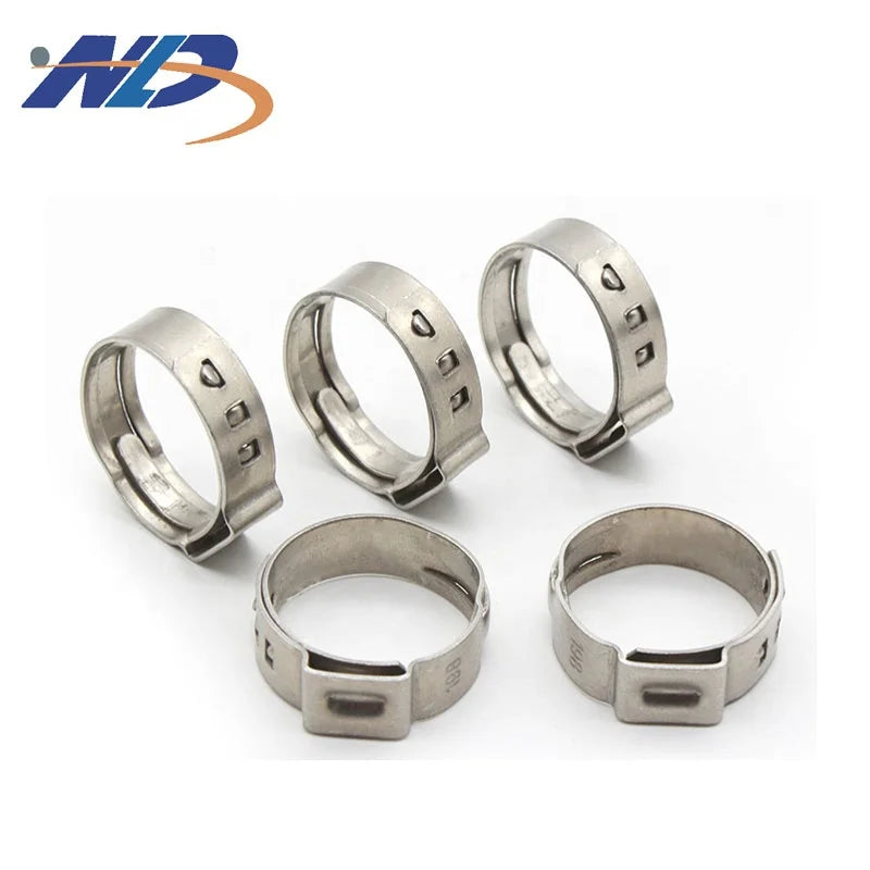 NLD Wholesale Hardware Fasteners Thin Thickness SS304 5.3 - 6.5mm Cable Clip Single Ear Hose Cinch Clamp