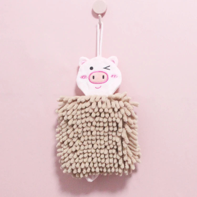 Cartoon Animal Kitchen Head Hanging Towel Quick-drying Towel Chenille Soft Absorbent Microfiber  Hand Towel for Kids