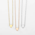 Wholesale Fashion Dainty Necklace Simple Stainless Steel Jewelry 14K Gold Plated Heart Shape Pendant Necklace for Girls