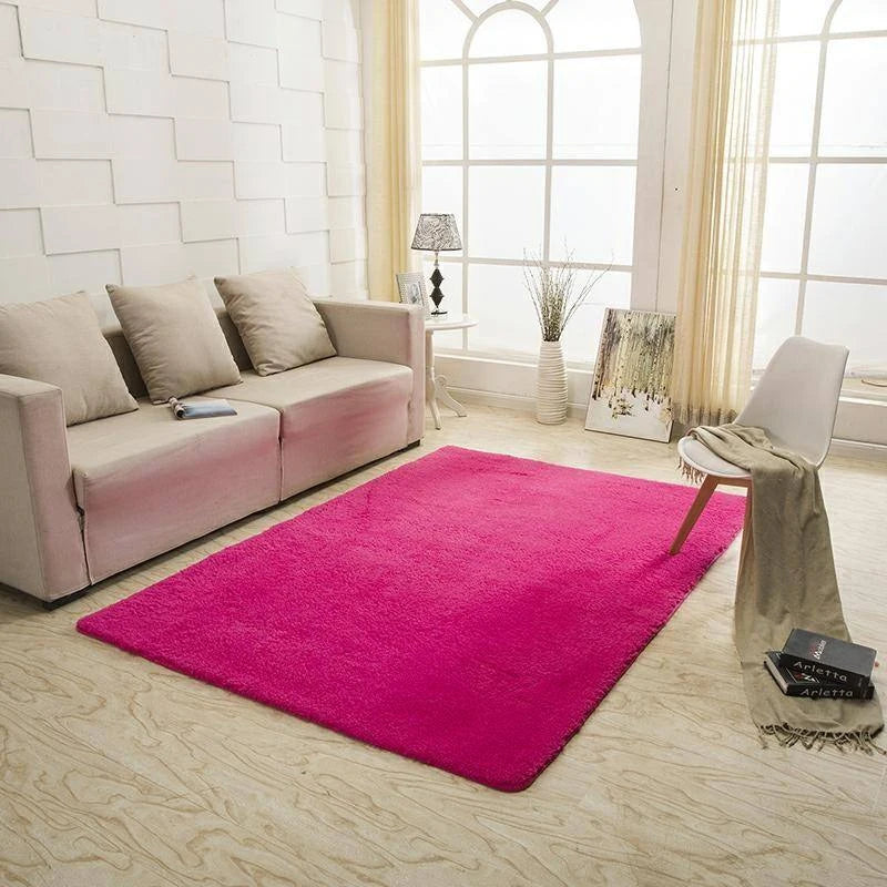 Nordic Modern Large Silk Area Rugs for Bedroom and Living Room Jacquard Machine-Made Loop Pile Carpets