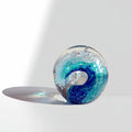 Custom Creative Wave Crystal Trophy Premium Crystal Glass Ball - Honorary Award Commemorative Souvenir for Outstanding Employees