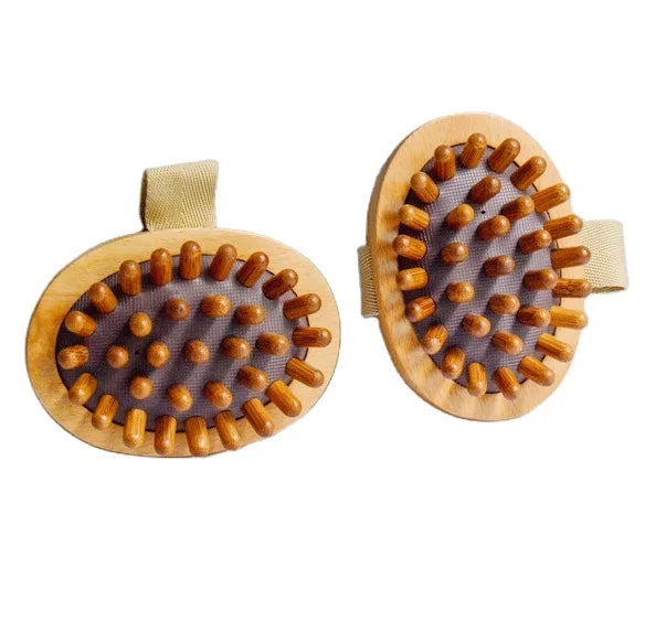 Wood Anti Cellulite Massager Body Slimming Circulation Brush Muscle Relax Palm Massage Dry Brush