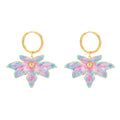 New Retro Fashion Stainless Steel Maple Leaf Oil Drop Pendant Earrings Exquisite High-end Ladies Jewelry
