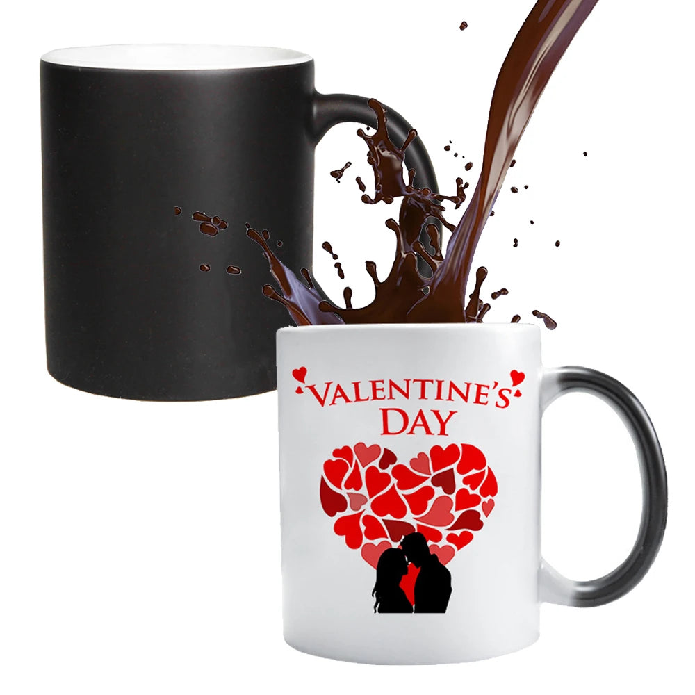 Wholesale Prices Custom 11oz Sublimation Ceramic Magic Coffee Mug Color Change Cup Sublimation Blanks Magic Mug with Handle