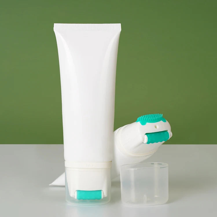 Cosmetic Massage Neck Cream Tube Container Silica Gel Sponge Roll Plastic Custom Color 100ml Capacity Skin Care Serum Screen
