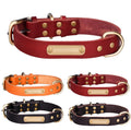 Wholesale Hot Selling Custom Name Laser logo Leather Dog Collar and Leash