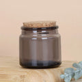 Gray Color Glass 100ml 4oz Wholesale Luxury Mini Small Clear Green Amber Candle Vessels with Wooden Stopper Cork