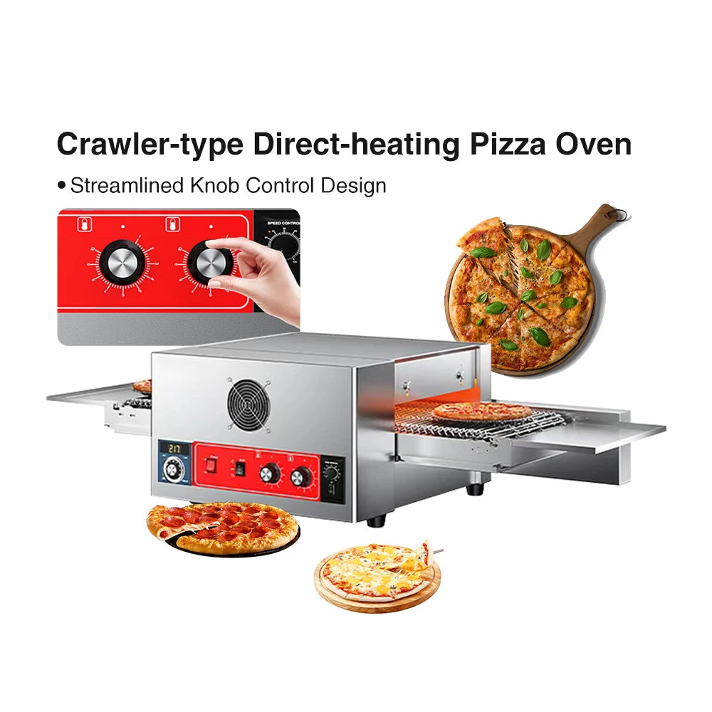 12/18/32 Inch Electric Conveyor Belt Pizza Baking Oven Bakery Commercial Restaurant Hotel Cook Pizza Chicken Wings Machine