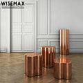 WISEMAX FURNITURE Modern Home Furniture Sofas Side Table Rose Gold Metal Coffee Table Brass Stainless Steel Coffee Tea Table