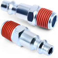 1/4" NPT Male Plug Style 'M' Forged Tube Connector with Smooth Surface-Air Tool Fitting Quick Connect
